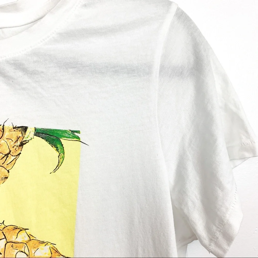 Aloha Summer H&M White Pineapple Print Short Sleeve - Picture 3 of 7